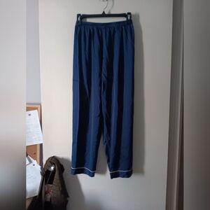 SILK SILKY Blue Silk Satin Pajama Pants M